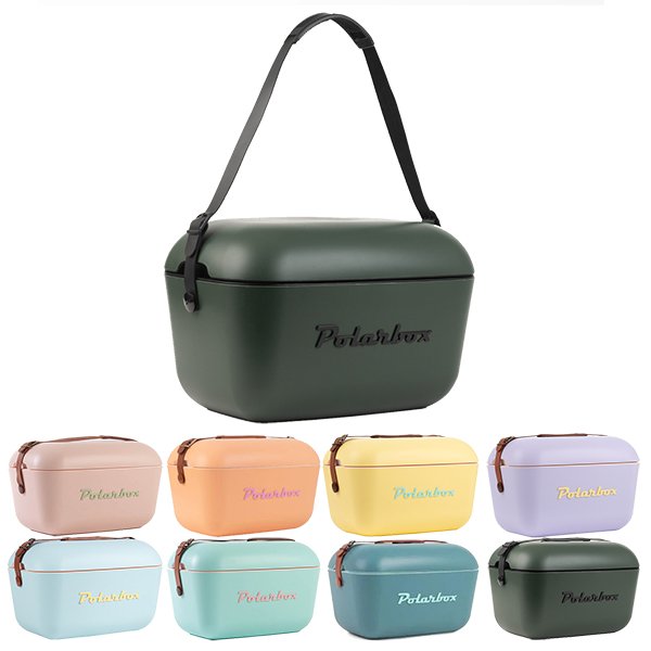 צידנית Polarbox מעוצבת עם רצועת נשיאה מתכווננת בצבעים שונים לשימוש בים, פיקניק וטיולים